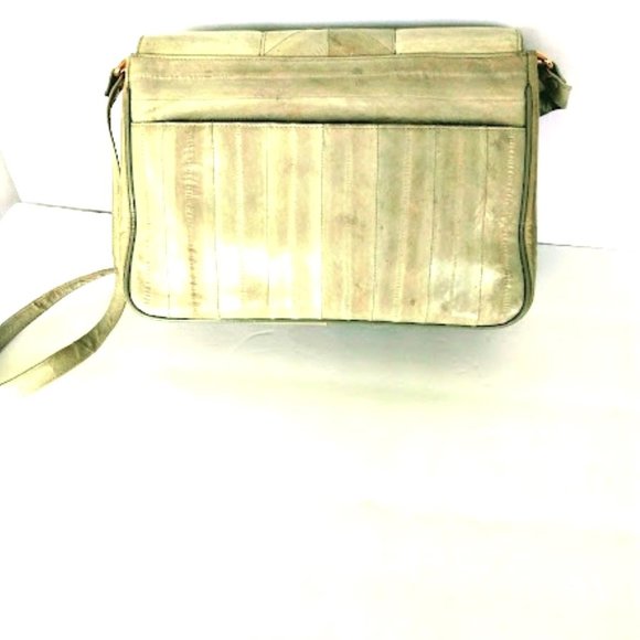 Korean Handmade Light Grey Eel Skin Crossbody - Picture 3 of 15